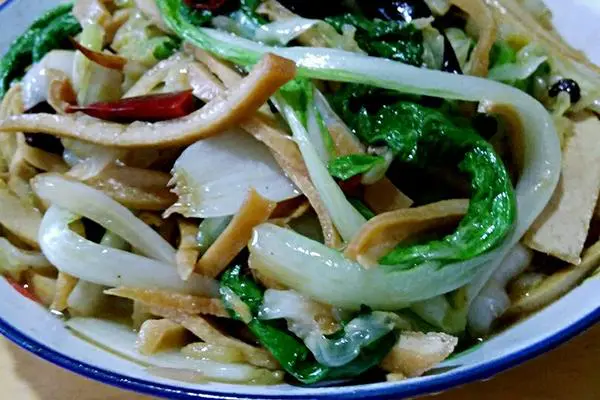 小青菜炒豆腐干