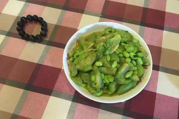 丝瓜烧毛豆