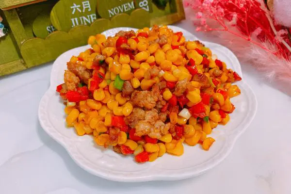 肉末炒玉米粒