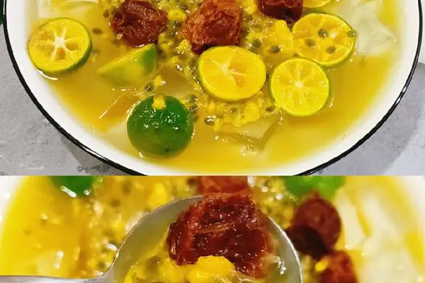 好喝到转圈圈的青柠百香果凉粉
