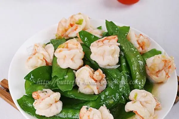 荷兰豆炒虾球