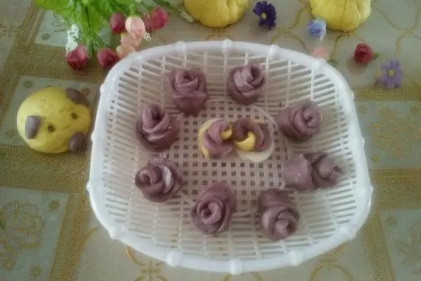 紫薯玫瑰花馒头
