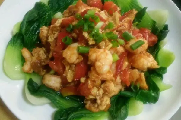 西红柿虾仁炒鸡蛋