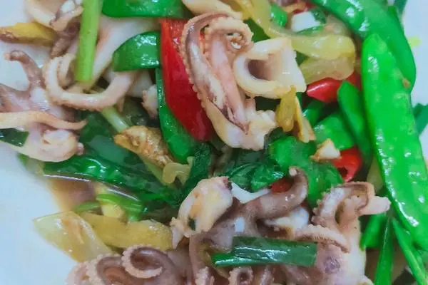 荷兰豆香炒鱿鱼