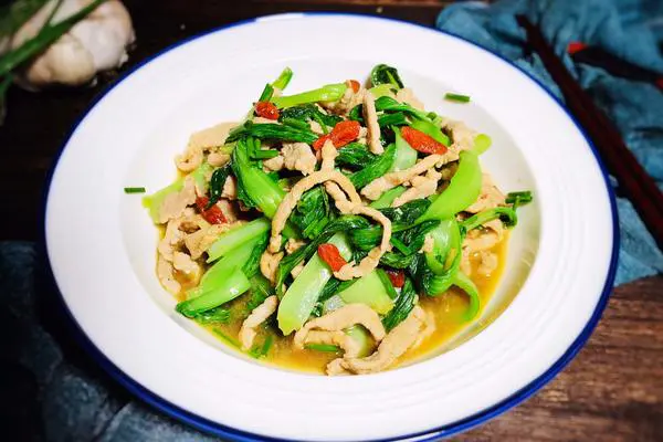 小白菜炒肉丝