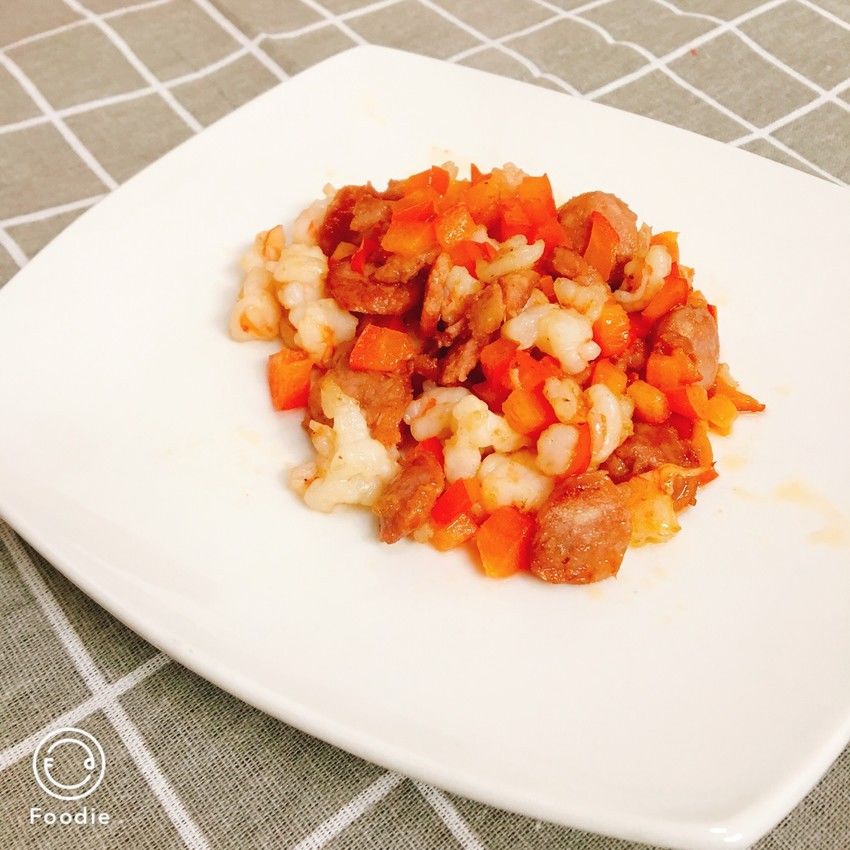 宝宝彩椒虾仁脆皮肠