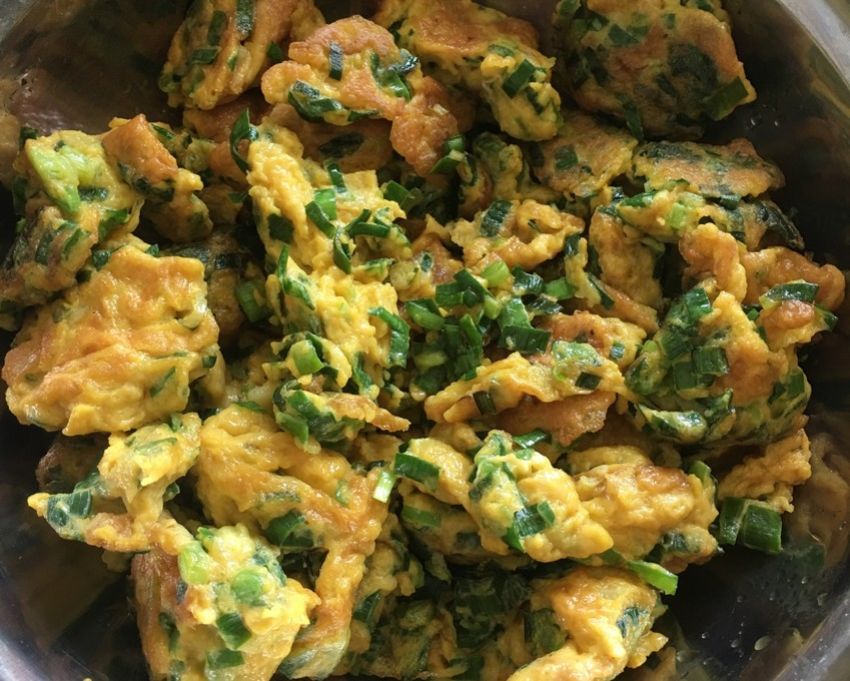 鸡蛋炒韭菜(笨人懒人做法)