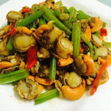 小爽的香芹辣椒炒扇贝