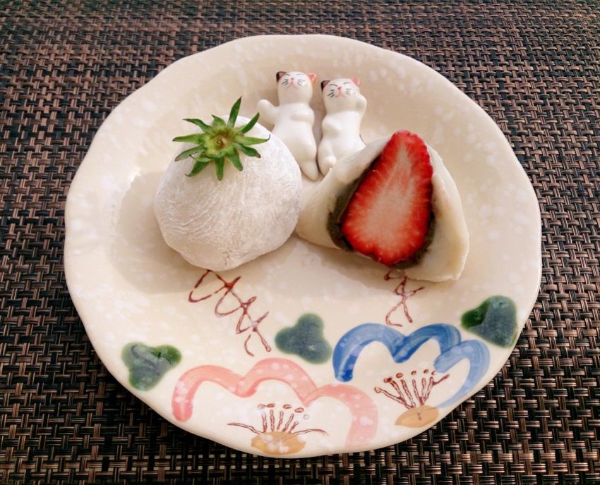 抹茶芸豆馅草莓大福