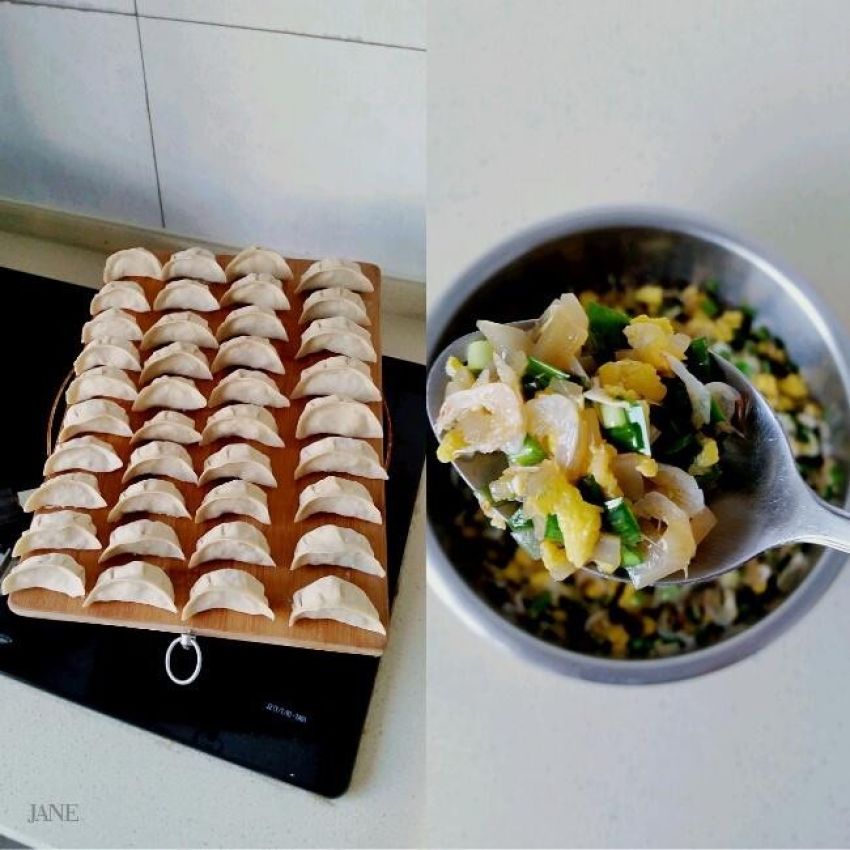 韭菜鸡蛋粉皮虾皮水饺