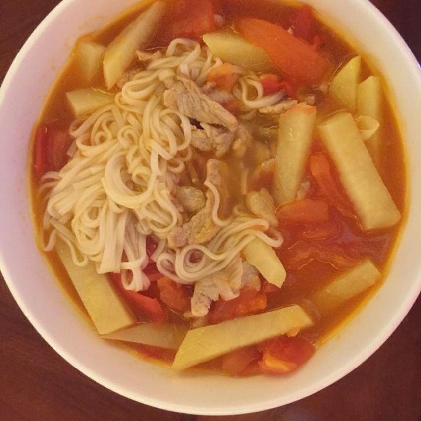 土豆番茄肉片面