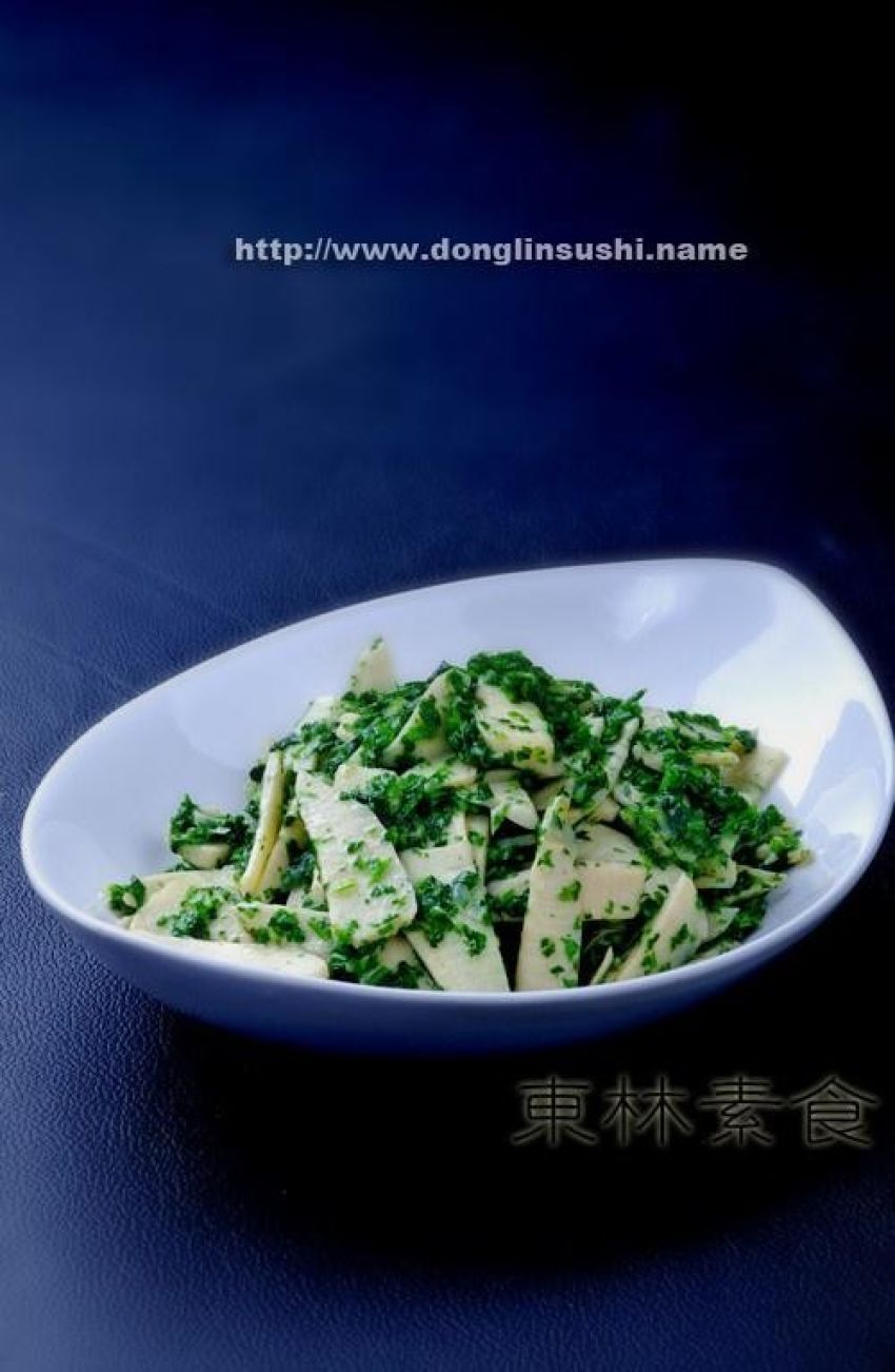 荠菜炒冬笋