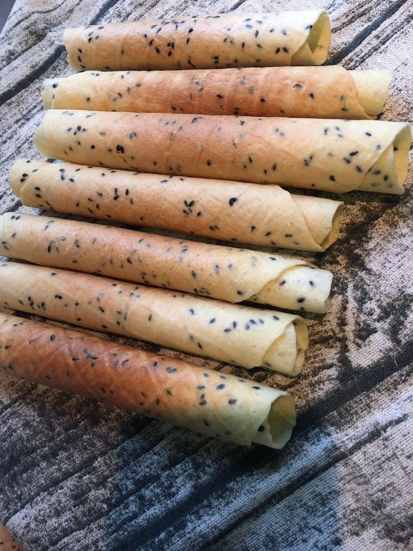 香酥脆芝麻蛋卷，小时候的味道