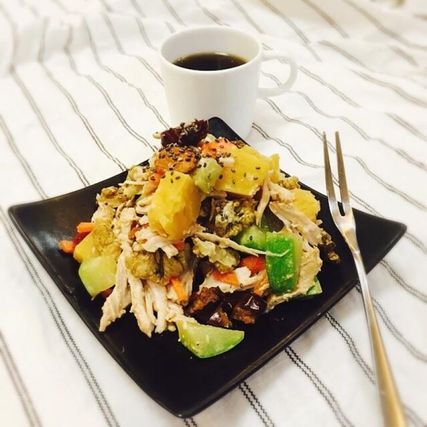 鸡胸肉甘薯温拌色拉