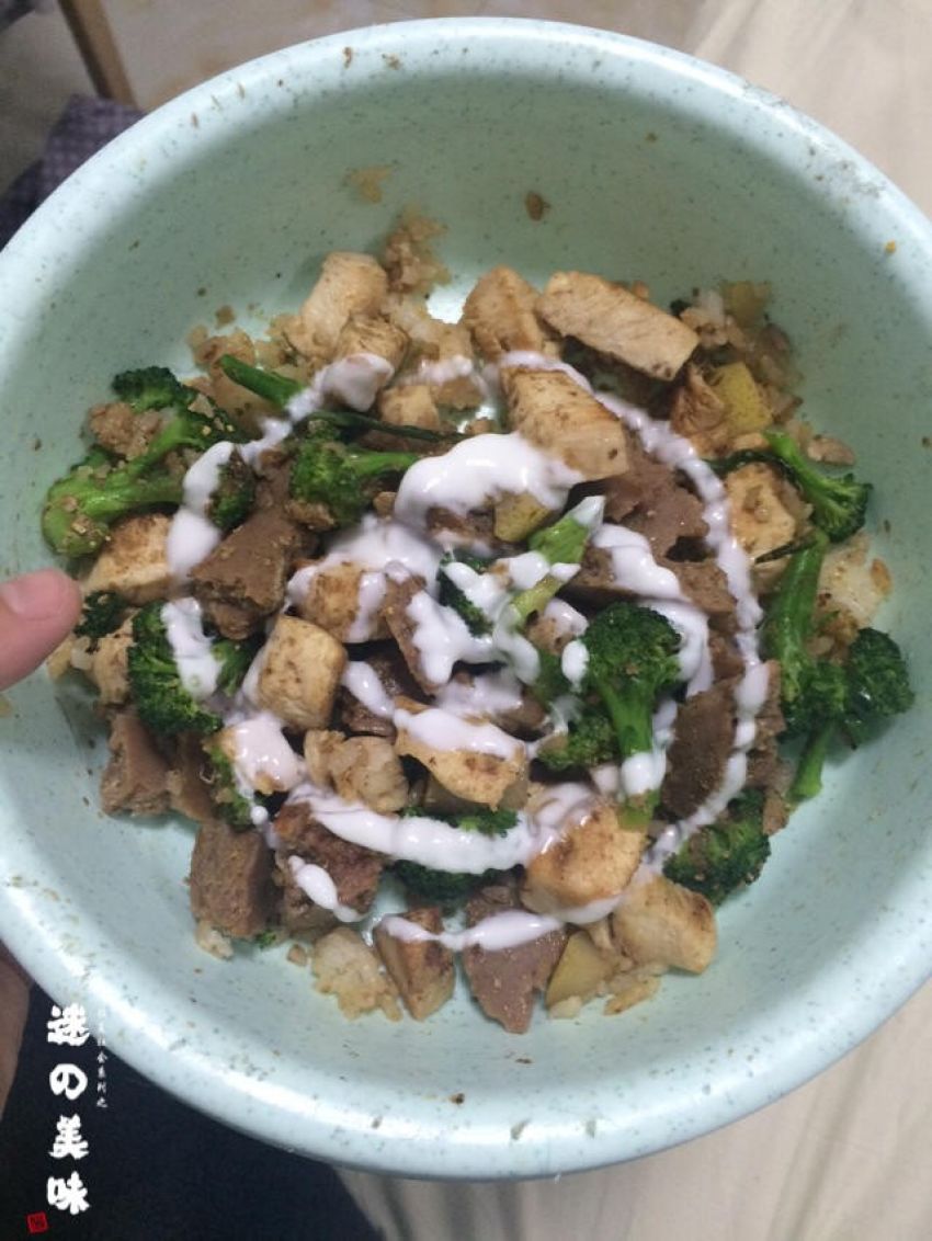 #狗狗鲜食#西兰花牛肉鸡胸炒饭