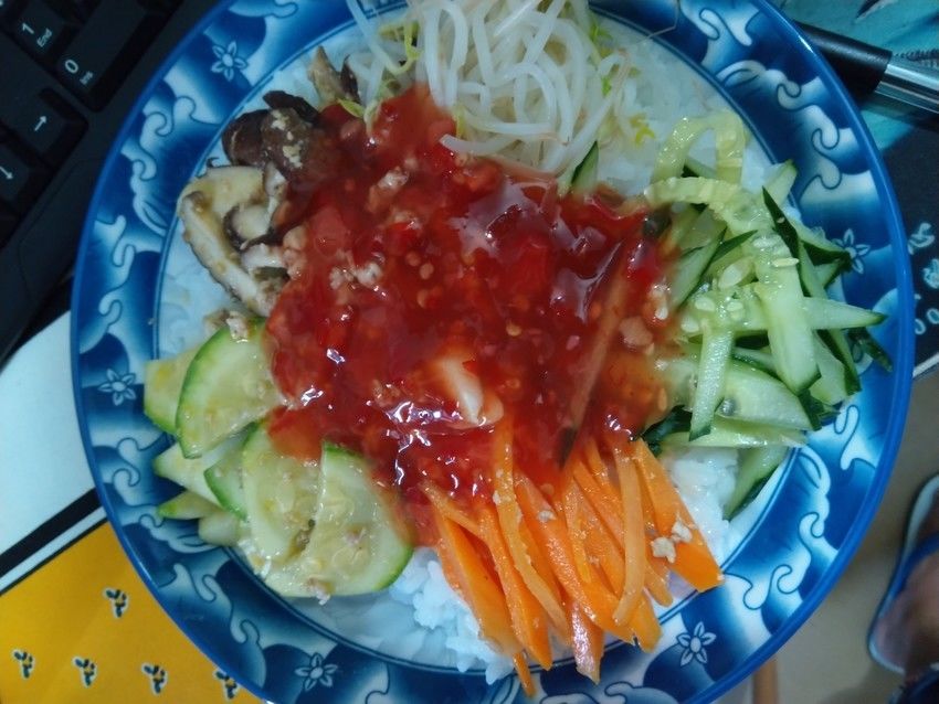 中国青花瓷拌饭