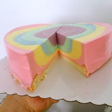 心形彩虹慕斯蛋糕（八寸）