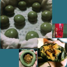 网红青团-咸蛋黄肉松青团