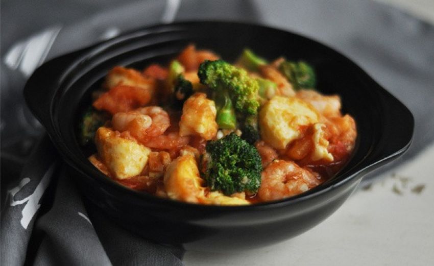 虾仁玉子豆腐煲