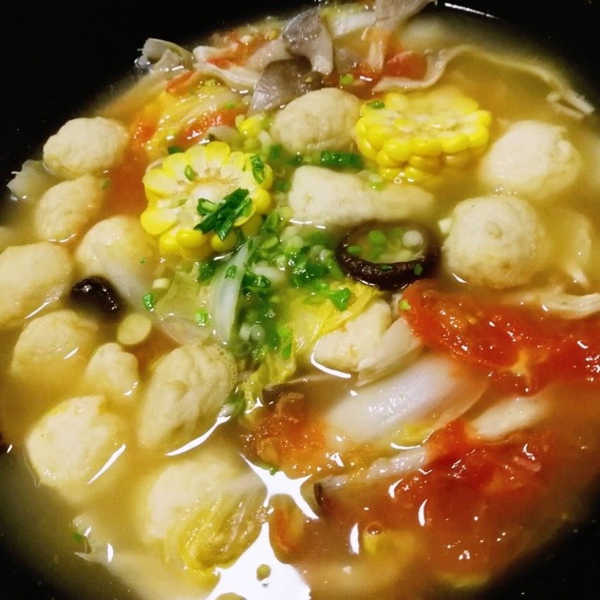 炖鱼丸娃娃菜汤