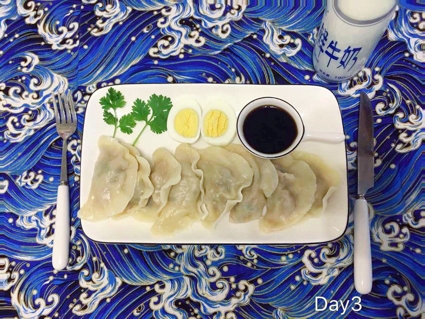 饺子在畅游