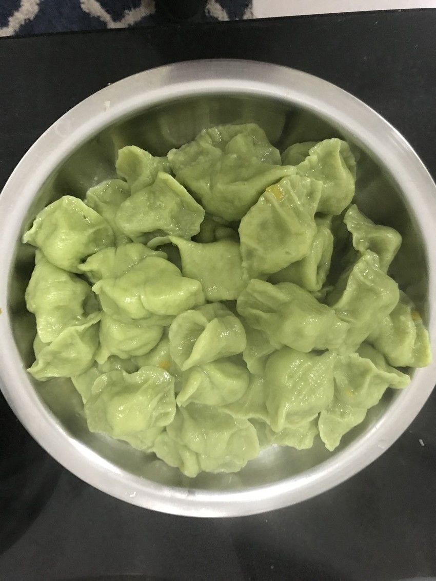 金瓜馅菠菜面饺子