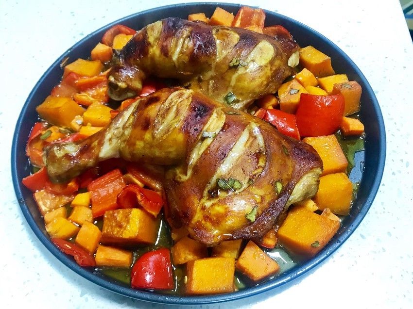 深秋的暖暖烤鸡