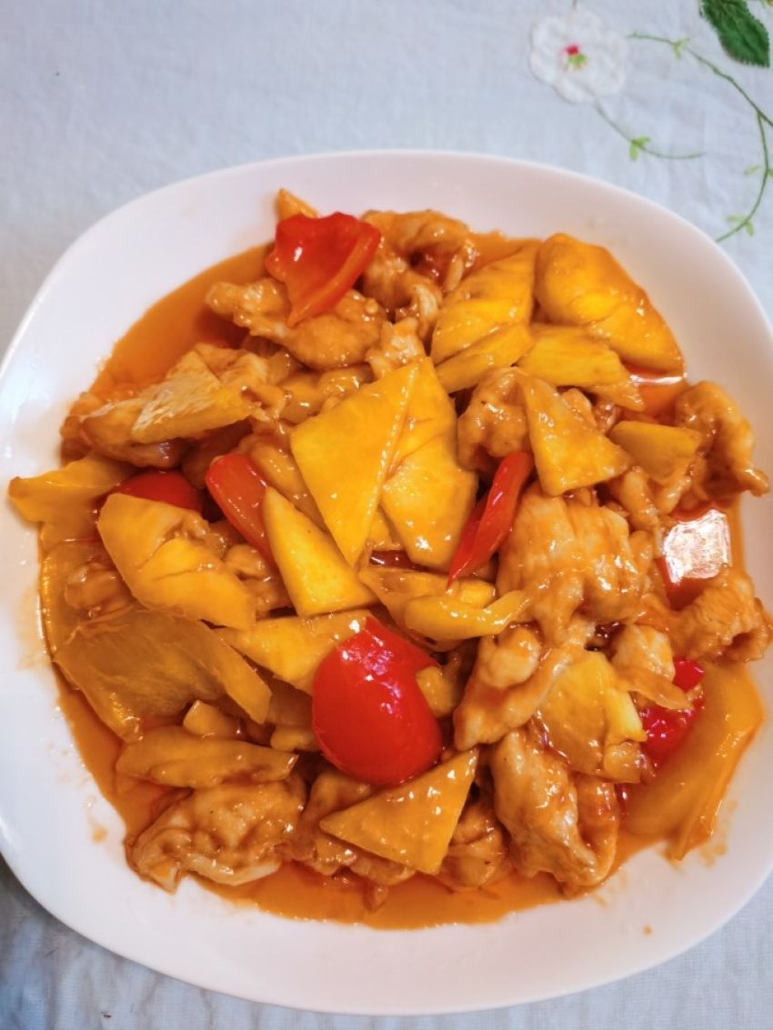 菠萝鸡片(酸甜口味)