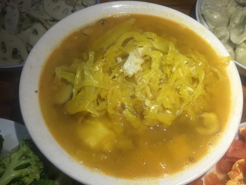 辣包菜水潺汤