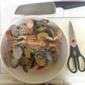 高压锅版海鲜粥的做法步骤 第4步