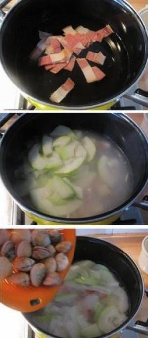 冬瓜火腿蛤蜊汤的做法步骤 第3步