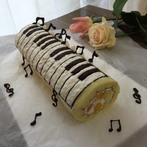 钢琴蛋糕卷（糯米纸转印）的做法步骤 第8步