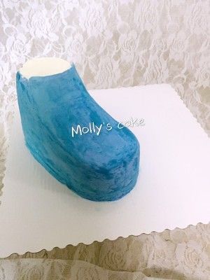 水洗蓝童鞋蛋糕的做法步骤 第3步