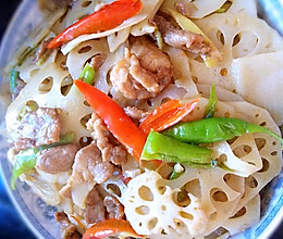 藕片炒肉的做法