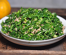 荠菜炒肉末的做法