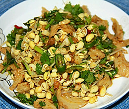 豆芽拌面筋的做法