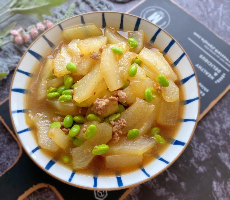 肉末毛豆炒冬瓜的做法