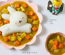 小兔子咖喱鸡肉饭的做法