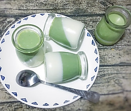 抹茶、牛奶双味布丁的做法