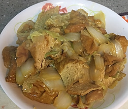 白菜炒油豆腐的做法