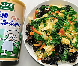 奶白菜炒腐竹的做法