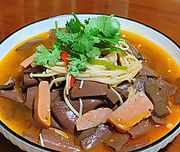 家常冒鸭血的做法