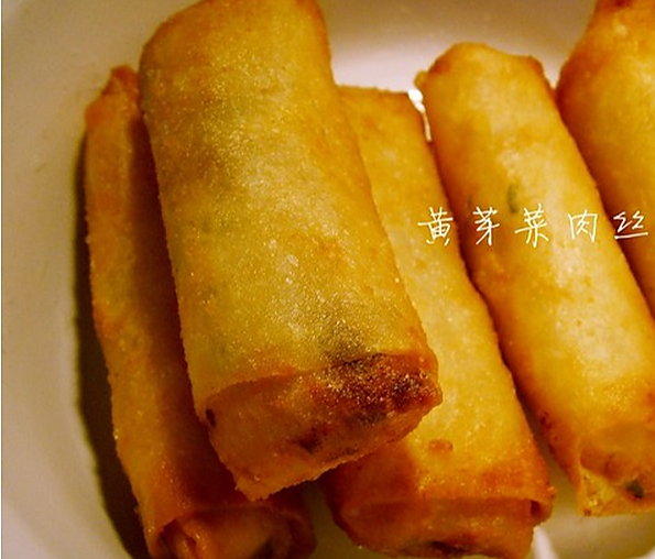 黄芽菜肉丝春卷的做法