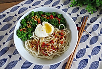 快手青菜素面的做法