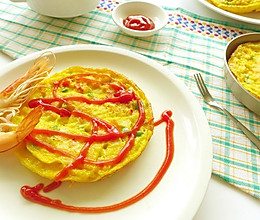 虾仁芝士厚蛋烧的做法