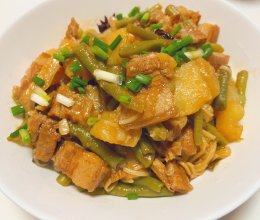 #袋福到万家#五花肉豆角焖面—挂面版的做法