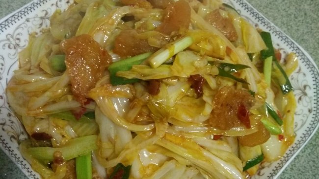 油渣莲白的做法