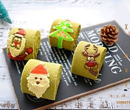 #令人羡慕的圣诞大餐#圣诞抹茶蛋糕卷的做法