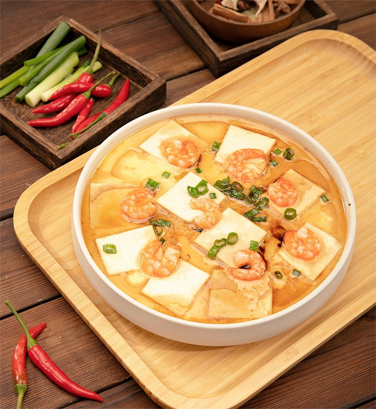 豆腐虾仁抱蛋-凯度蒸烤箱的做法