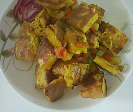 蔬菜丁炒馕 早餐的做法